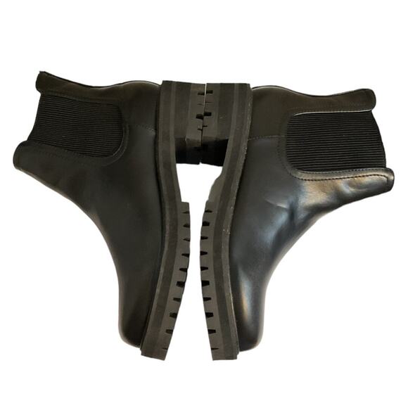 Shein Boots Women's Platform Sz 6.5M Black Ankle Side Zip Chunkly Rubber Sole - Picture 16 of 16